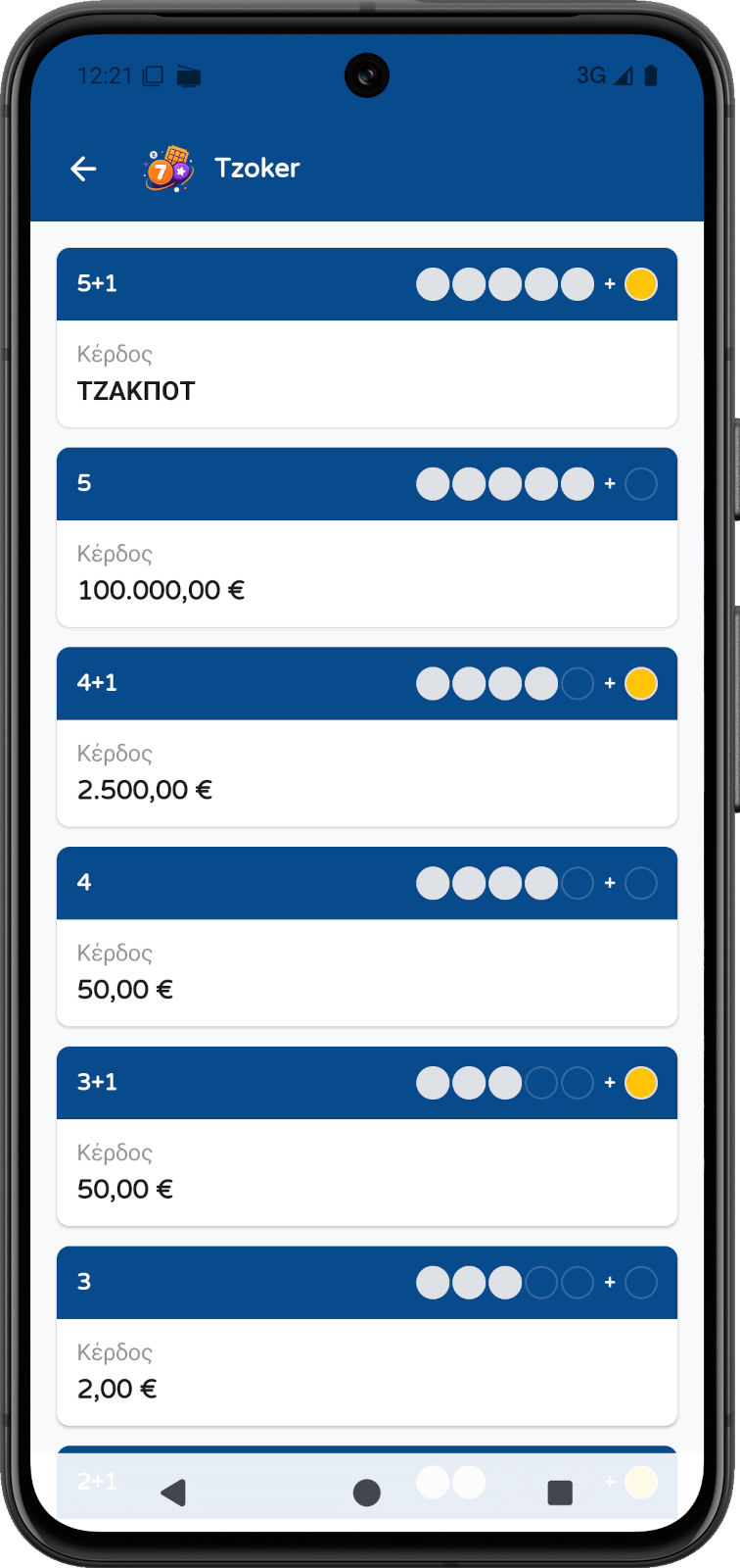 Στιγμιότυπο με οδηγίες παιχνιδιού και πίνακες κερδών στο Lucky Play